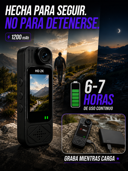 BODYCAM 2K™ 5X PRO — Visión Inteligente 180°