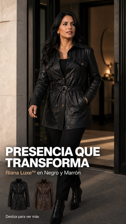Riana Luxe™ Gabán de Cuero Premium — Envío GRATIS + Pago Contra Entrega