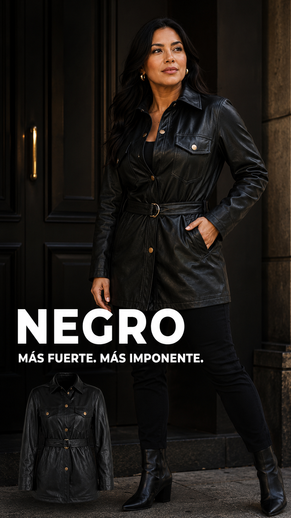 Riana Luxe™ Gabán de Cuero Premium — Envío GRATIS + Pago Contra Entrega