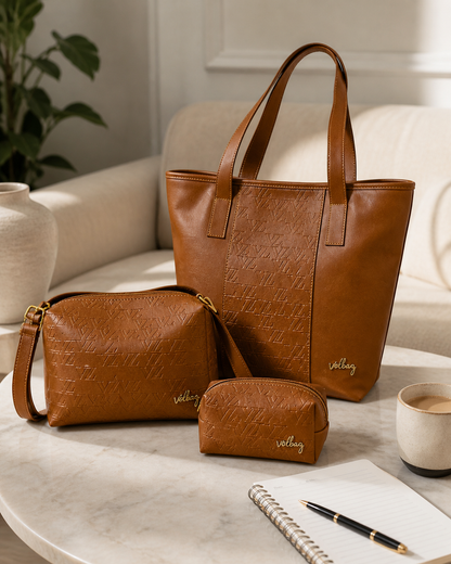 Trío de Bolsos en Cuero Premium 3 en 1